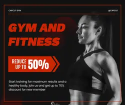 Gym and Fitness promotion Modern Minimalist Facebook Post