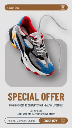 Gray Fashion Shoes Sport Promotion Instagram Story