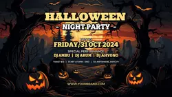 Halloween Night Party Invitation Facebook Cover
