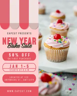 New Year Bake Sale Poster