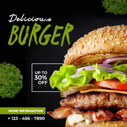 Food Delicious Burger Promotion Instagram Post