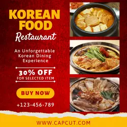 Korean food promotion product red yellow instagram post