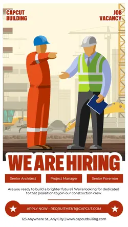 Job Vacancy Construction Promotion Instagram Story