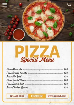 Non-Marketing Menu Pizza Special