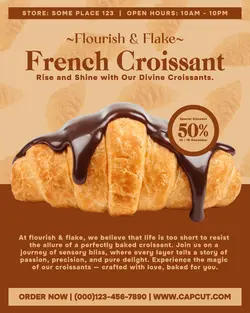delicious french croissant instagram post