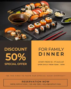 sushi for family dinner promotion instagram post