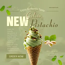 Green Gelato Food Promotion Instagram Post
