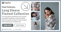 Fashion Flannel T-shirt Promotion Facebook Ads