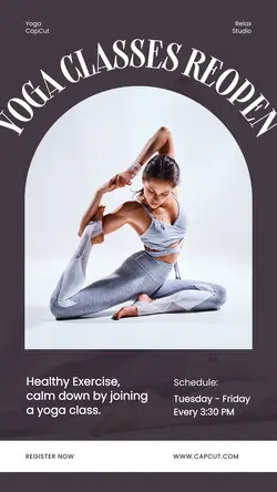 Purple Minimalist Yoga Class Tiktok Post