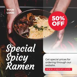Black and Red Elegant Ramen Promo Instagram Post