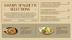 Food Spaghetti Menu Display Classic Style Twitter Post