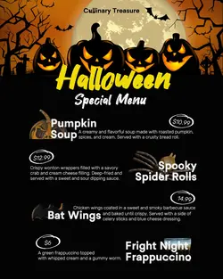 Halloween Special Menu Instagram Post Potrait