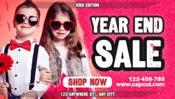 Year End Sale Kids Promo Facebook Cover