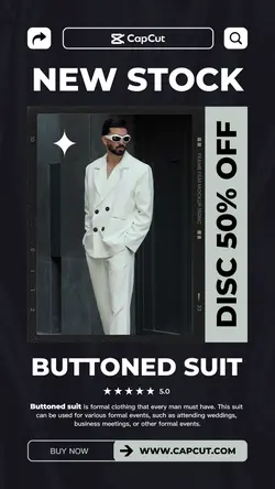 Buttoned Suit Fashion Industry Promotion Instagram story