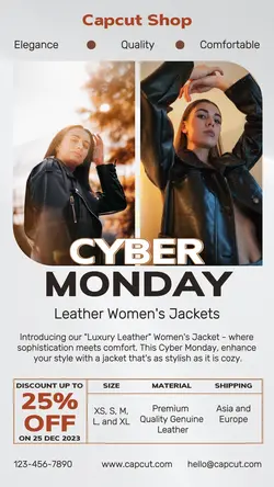 Cyber Monday Jacket Woman Promotion Tiktok Post