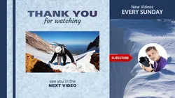 Non marketing Youtube endscreen Blue minimalist
