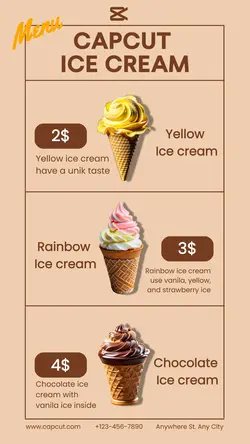 Food & Ice Cream Menu Instagram Post