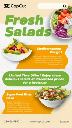 3 Multi-Product Image Salad Food Product Display