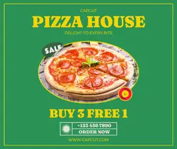 Vintage Green Pizza Sale Facebook Post