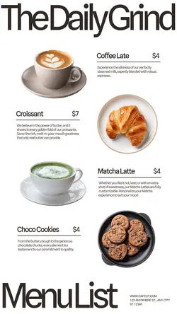 Coffee Shop Menu List Tiktok Post