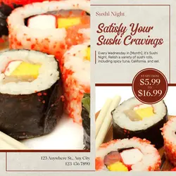 Sushi Red Beige Food Promotion Instagram Post