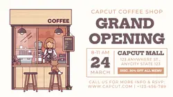 Food & Beverage Coffee Shop Grand Opening Twitter Post
