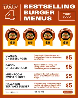 Food Burger Menu Display Instagram Post Bestselling 2