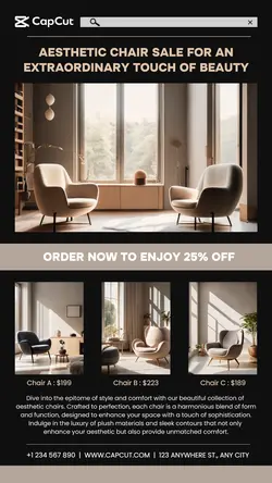 Aesthetic Chair Sale Instagram Story
