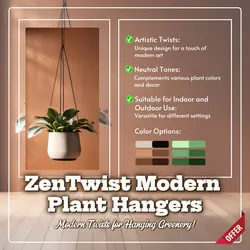 E-commerce Household ZenTwist Modern Plant Hangers Product Callout