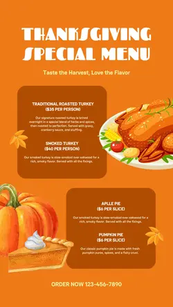 Thanksgiving Special Menu Tiktok Post