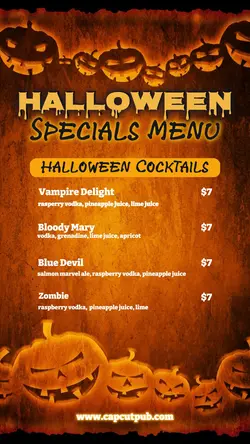 Halloween Menu Product Display