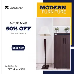 Blue Yellow Minimalist Discount Furniture Instagram Post