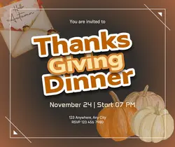Thanksgiving Invitation Facebook Post