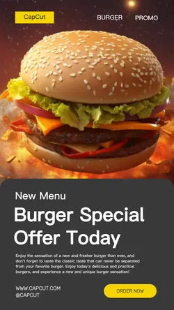 Burger Product Promotion Illustration Tiktok Post