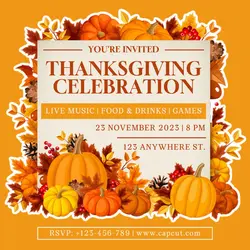 Thanksgiving Day Poster Invitation Instagram Post