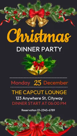 Christmas Dinner Party Invitation Insta Story