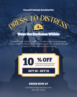 Halloween Sale Instagram Portrait Blue Yellow