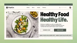 Green Healthy Food New Year Sale Promotion Website