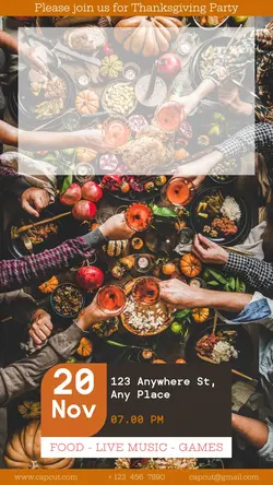 Thanksgiving Party Instagram Post
