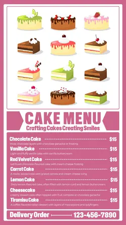 Food Cake Menu Instagram Story