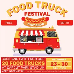 Food And Beverage Street Food Truck Festival Social Media Post Flat Modern
