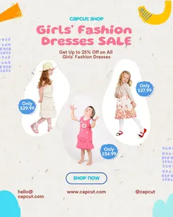 Fashion Industry Girl's Dress Promotion Instagram Portrait