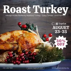 Foods & Beverage Roast Turkey Product display minimalist