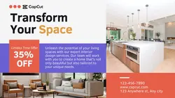 Interior design promotion twitter post