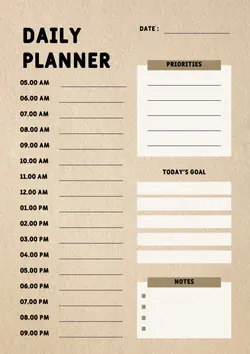 Non-marketing Planner & Schdule Beige Simple