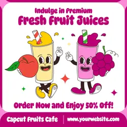 Food & Beverage Fresh Fruit Juices Instagram Post