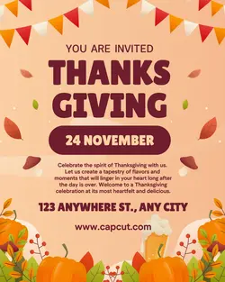 Thanksgiving Day Invitation Event Instagram Post