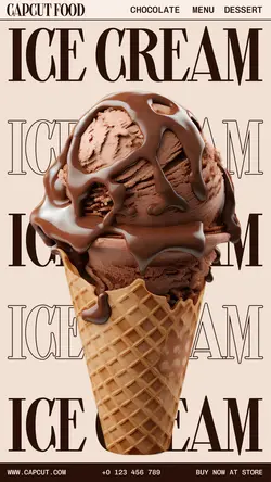 Ice Cream Product Display Instagram Story Cream Brown Minimalist