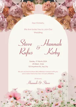 Non Marketing Wedding Invitation Pink Minimalist
