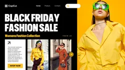 Yellow and Black Fashion Black Friday Promotion Website